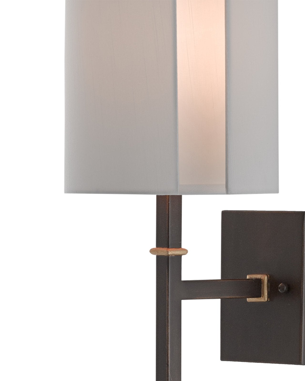 Rocher Bronze Wall Sconce, White Shade